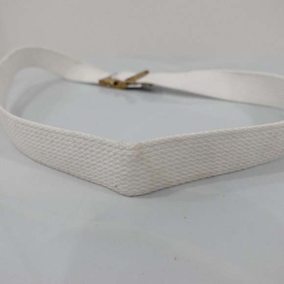 Vintage Belt Women White Buckle Small Canvas Military Webbed Tactical USA‎ - Picture 5 of 11